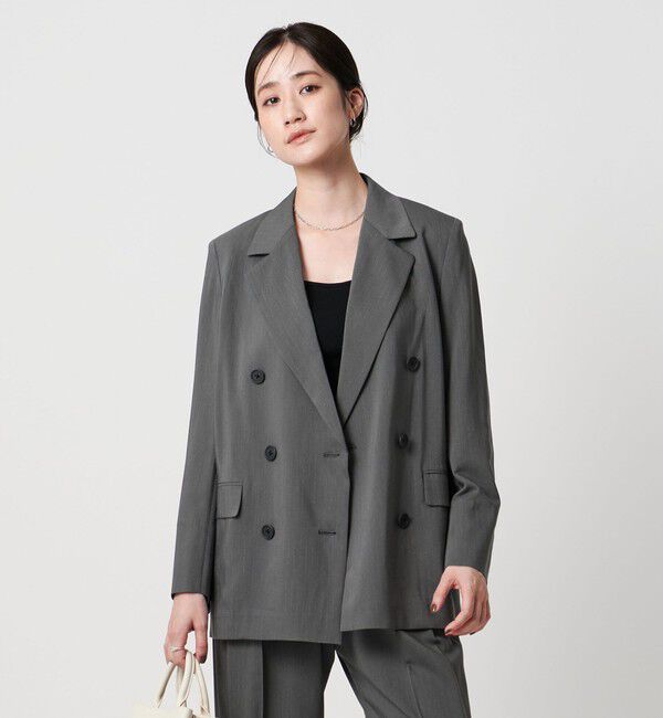 UNITED ARROWS「NALYA ピンストライプ ジャケット」|テーラードジャケット|DK.GRAY