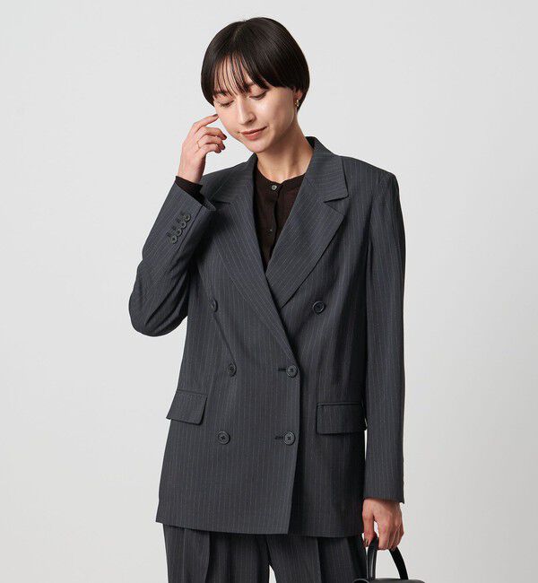 UNITED ARROWS「NALYA ピンストライプ ジャケット」|テーラードジャケット|NAVY