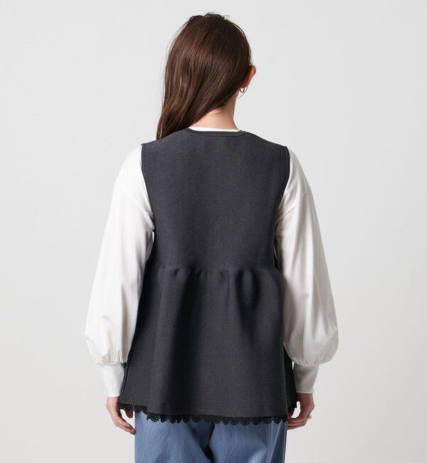 UNITED ARROWS「レース ペプラム ニットベスト ‐ウォッシャブル‐」|ベスト・ジレ|