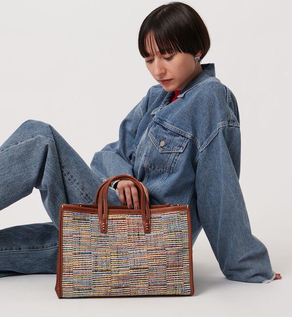 UNITED ARROWS「＜A VACATION＞BREAD M ラインチェック トートバッグ」|トートバッグ|