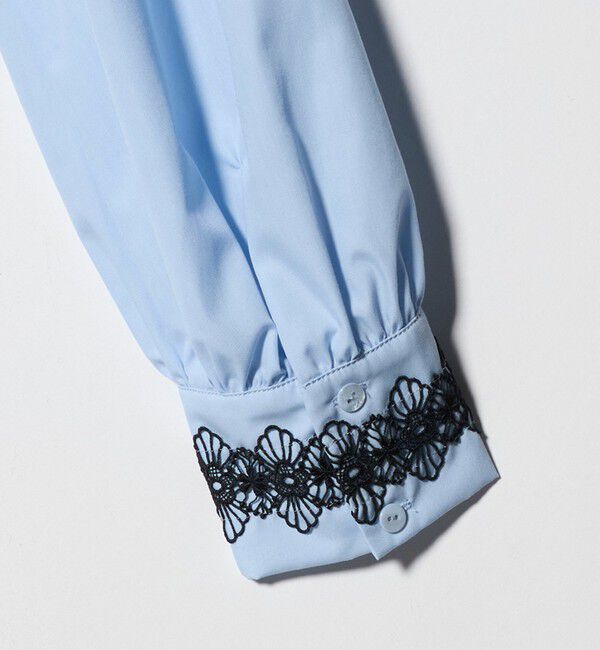 UNITED ARROWS「レース コンビ ボウタイ リボン ブラウス ‐ウォッシャブル‐」|シャツ・ブラウス|