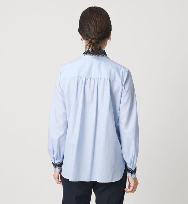 UNITED ARROWS「レース コンビ ボウタイ リボン ブラウス ‐ウォッシャブル‐」|シャツ・ブラウス|