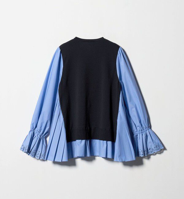 UNITED ARROWS「プリーツ コンビ ニット ブラウス ‐ウォッシャブル‐」|シャツ・ブラウス|