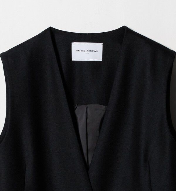UNITED ARROWS「Vネック ノーカラー テーラード ベスト」|テーラードジャケット|