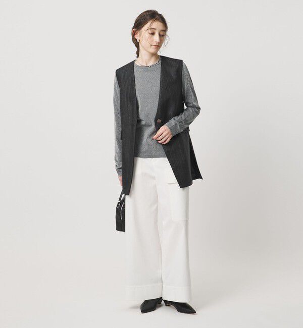 UNITED ARROWS「Vネック ノーカラー テーラード ベスト」|テーラードジャケット|