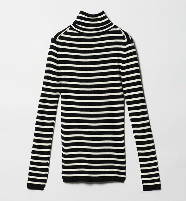 UNITED ARROWS「リブ ボーダー タートル ニット」|ニット・セーター|