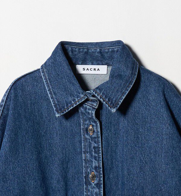 UNITED ARROWS「＜SACRA＞デニム ロング シャツ ジャケット」|シャツ・ブラウス|
