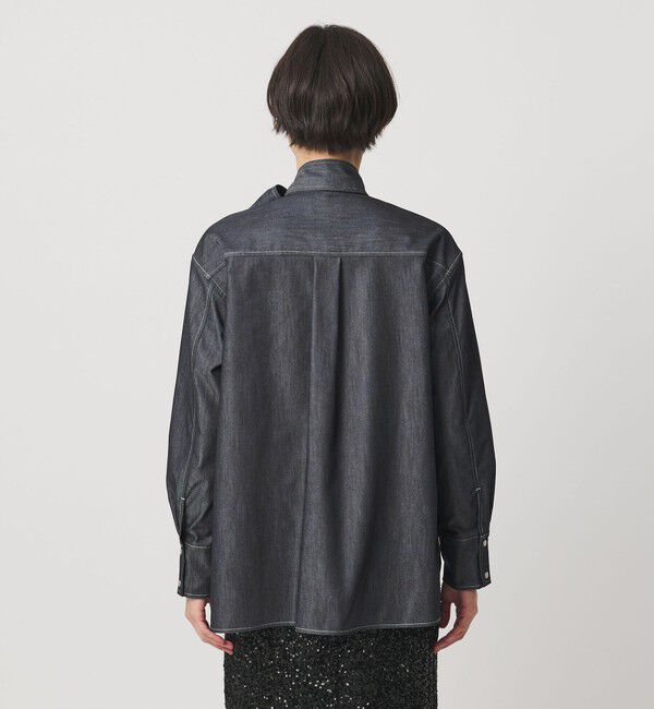 UNITED ARROWS「デニム リボン ブラウス ‐ウォッシャブル‐」|シャツ・ブラウス|