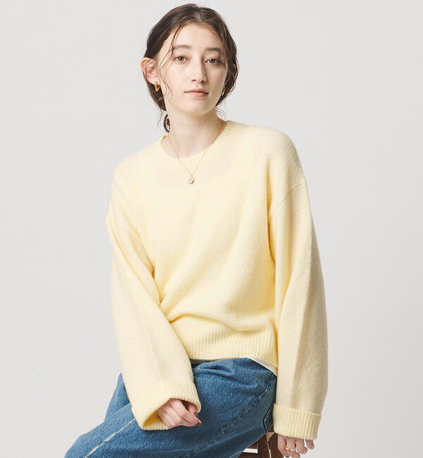 UNITED ARROWS「ワイドスリーブ プルオーバーニット」|ニット・セーター|YELLOW