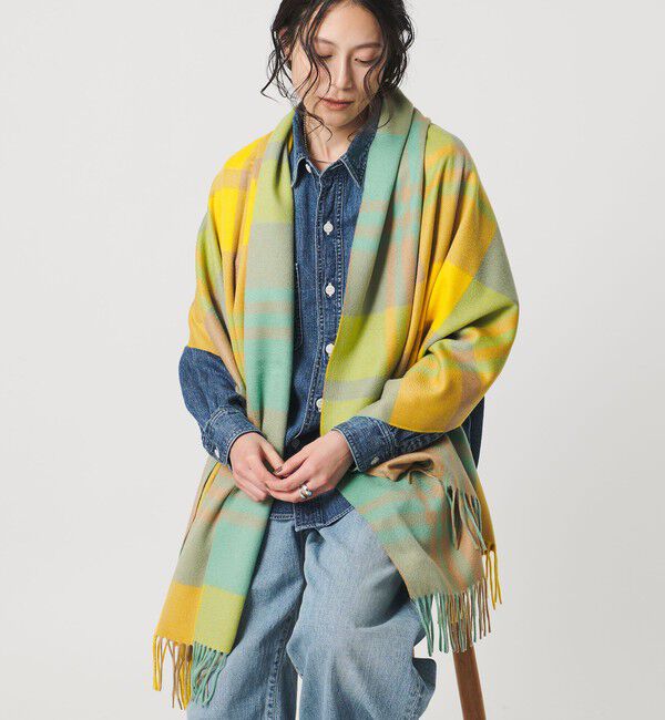 UNITED ARROWS「＜Joshua Ellis＞カシミヤ チェック ストール」|ストール|