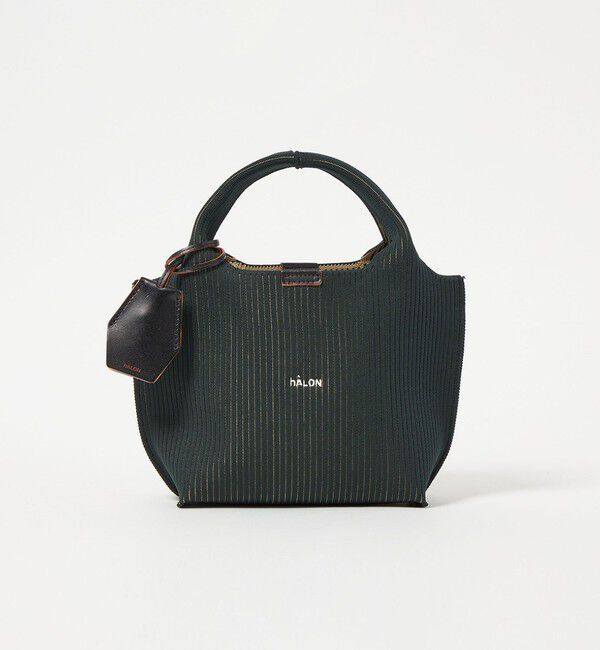 UNITED ARROWS「＜hALON＞ストライプ ニット トートバッグS」|トートバッグ|DK.GREEN