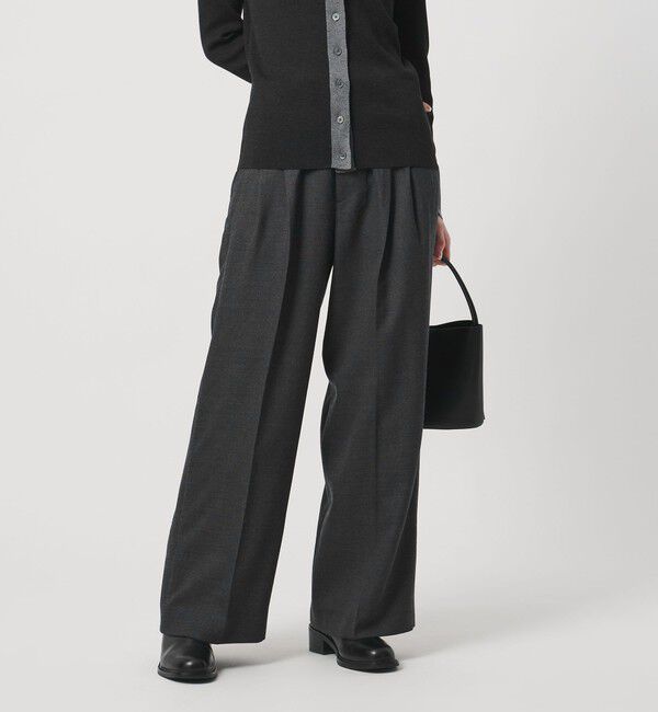 UNITED ARROWS「２タック ワイド パンツ」|チノ|DK.GRAY