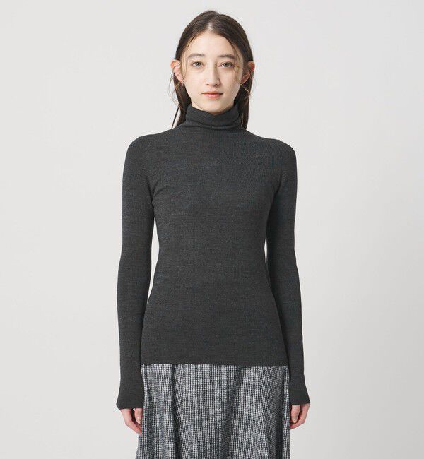 UNITED ARROWS「18G フィットリブ タートルネック ニット」|ニット・セーター|