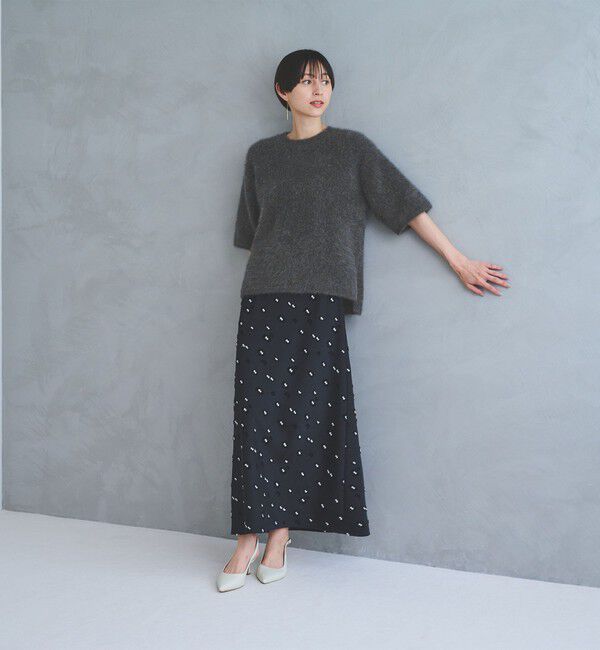 UNITED ARROWS「フォックスカシミヤ ハーフスリーブ Tニット」|ニット・セーター|