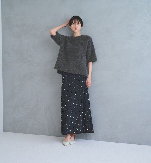 UNITED ARROWS「フォックスカシミヤ ハーフスリーブ Tニット」|ニット・セーター|