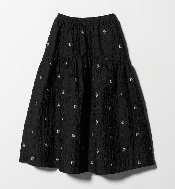UNITED ARROWS「スクエア フラワー ジャガード スカート」|フレア|