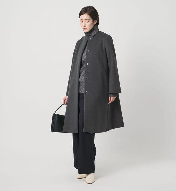 UNITED ARROWS「Aライン ミドルコート」|ノーカラーコート|