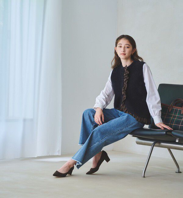 UNITED ARROWS「フォックスカシミヤ フリルコンビ ベスト」|ベスト・ジレ|