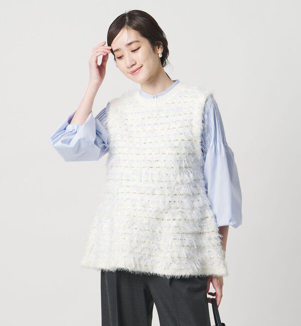 UNITED ARROWS「ミックスヤーン ペプラム ベスト」|ベスト・ジレ|