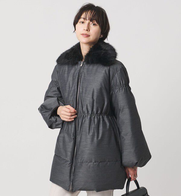 UNITED ARROWS「ペプラム ミドル ダウンコート」|ダウン|