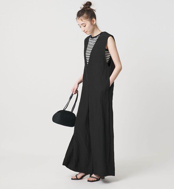 UNITED ARROWS「＜SACRA＞ノースリーブ オールインワン パンツ」|オールインワン|BLACK