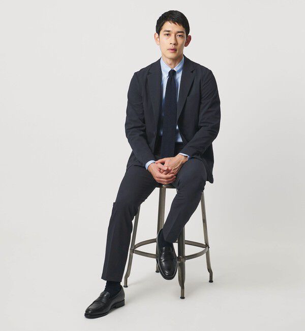 UNITED ARROWS「ドビー ノープリーツ テーパード パンツ UA COZY　ウォッシャブル　タテヨコストレッチ　防しわ　撥水」|スラックス|