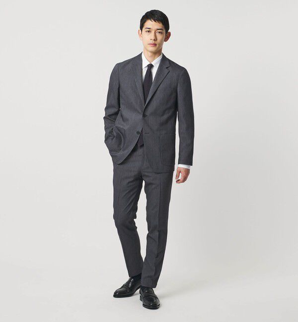 UNITED ARROWS「デニムライク ノープリーツ パンツ UA COZY　ウォッシャブル　ヨコストレッチ　防しわ」|スラックス|