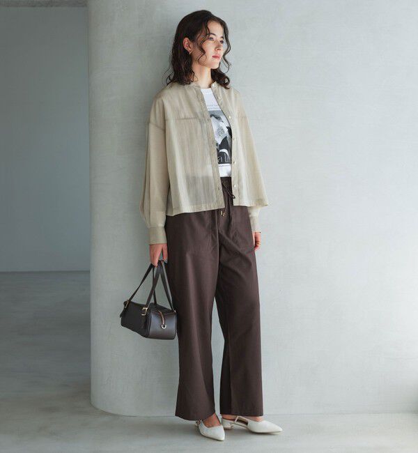 UNITED ARROWS green label relaxing「ソモウライク シアー バンドカラー シャツ」|シャツ・ブラウス|