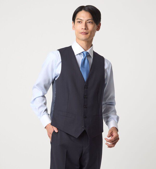 UNITED ARROWS green label relaxing「コットン シャドーストライプ クレリック ワイドカラー ドレスシャツ -イージーアイロン-」|シャツ・ブラウス|