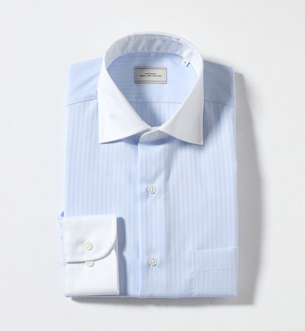 UNITED ARROWS green label relaxing「コットン シャドーストライプ クレリック ワイドカラー ドレスシャツ -イージーアイロン-」|シャツ・ブラウス|