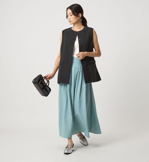 UNITED ARROWS green label relaxing「パウダリー ノーカラー ジレ」|ベスト・ジレ|