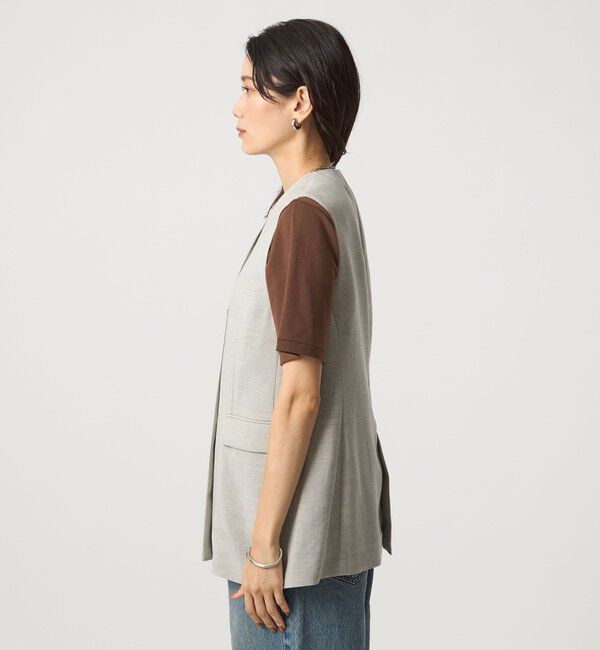 UNITED ARROWS green label relaxing「パウダリー ノーカラー ジレ」|ベスト・ジレ|