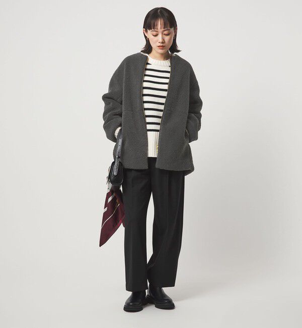 UNITED ARROWS green label relaxing「［size SHORTあり］ボア ノーカラー ブルゾン」|ブルゾン・スタジャン|