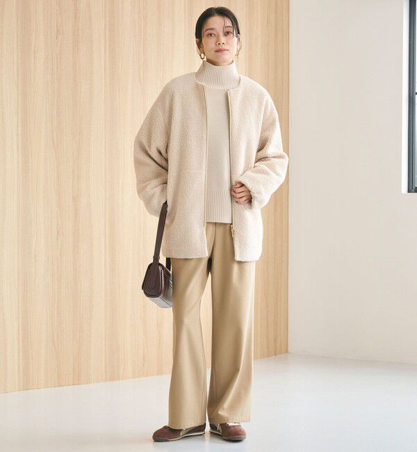 UNITED ARROWS green label relaxing「［size SHORTあり］ボア ノーカラー ブルゾン」|ブルゾン・スタジャン|