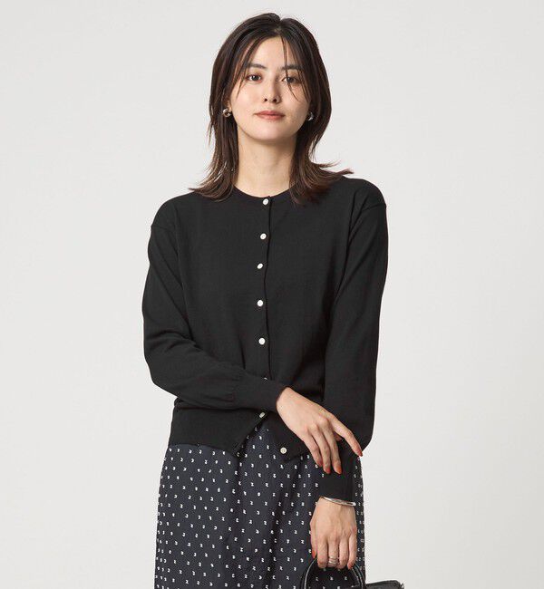 UNITED ARROWS green label relaxing「＜1_OF MINE＞クルーネック ニット カーディガン マシンウォッシャブル」|カーディガン|BLACK