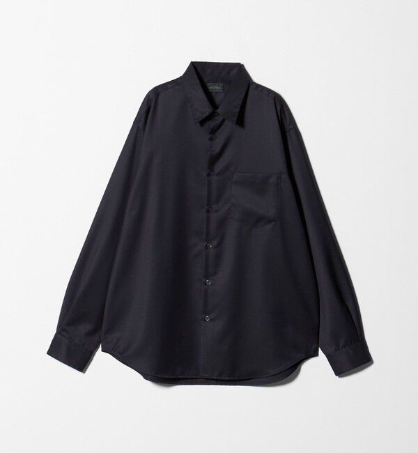 UNITED ARROWS green label relaxing「ウォッシャブル ジャストルーズ レギュラーカラーシャツ」|シャツ・ブラウス|NAVY