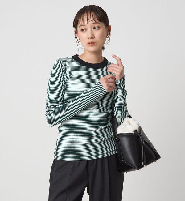 UNITED ARROWS green label relaxing「【別注】＜Robert P. Miller＞ボーダー ロングスリーブ Tシャツ」|Tシャツ・カットソー|BLACK