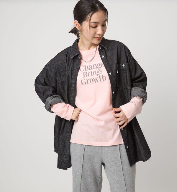 UNITED ARROWS green label relaxing「【WEB限定】＜at ease＞グラフィック ロングスリーブ Tシャツ」|Tシャツ・カットソー|PINK