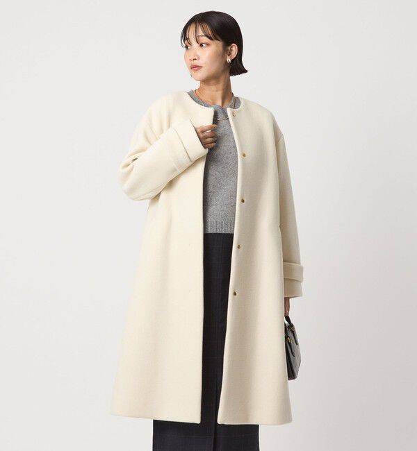 UNITED ARROWS green label relaxing「［size SHORTあり］SENTDALE WOOL セントデールウール ノーカラー コート」|ノーカラーコート|