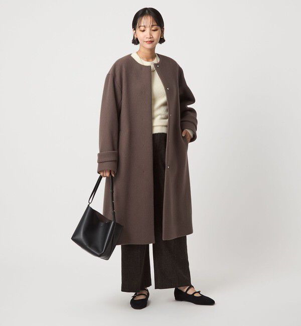 UNITED ARROWS green label relaxing「［size SHORTあり］SENTDALE WOOL セントデールウール ノーカラー コート」|ノーカラーコート|