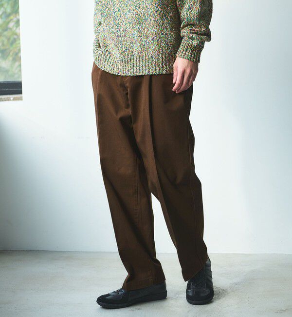 UNITED ARROWS green label relaxing「コットン チノ 1プリーツ W4 ワイドパンツ」|チノ|DK.BROWN