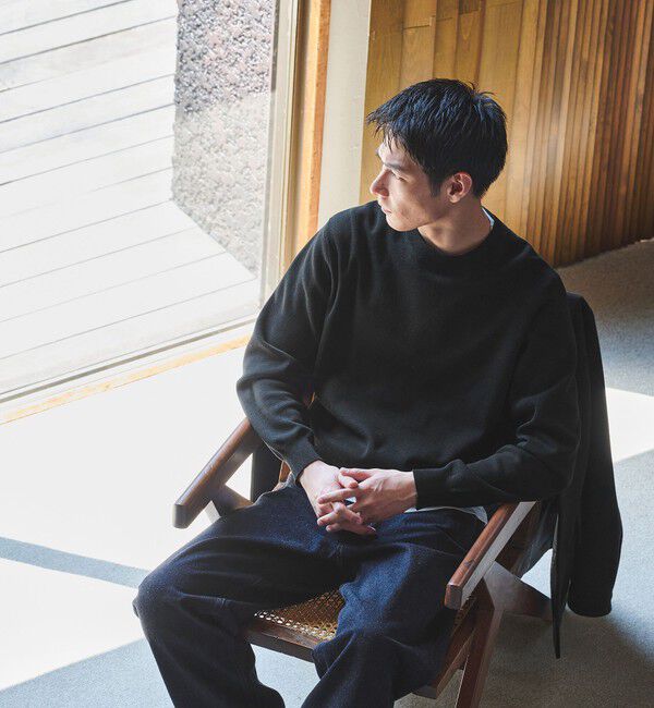 UNITED ARROWS green label relaxing「ポリエステル ウール ミラノリブ クルーネック ニット」|ニット・セーター|
