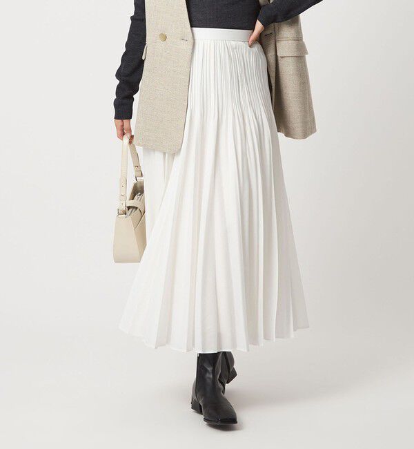 UNITED ARROWS green label relaxing「シアー プリーツ スカート」|フレア|