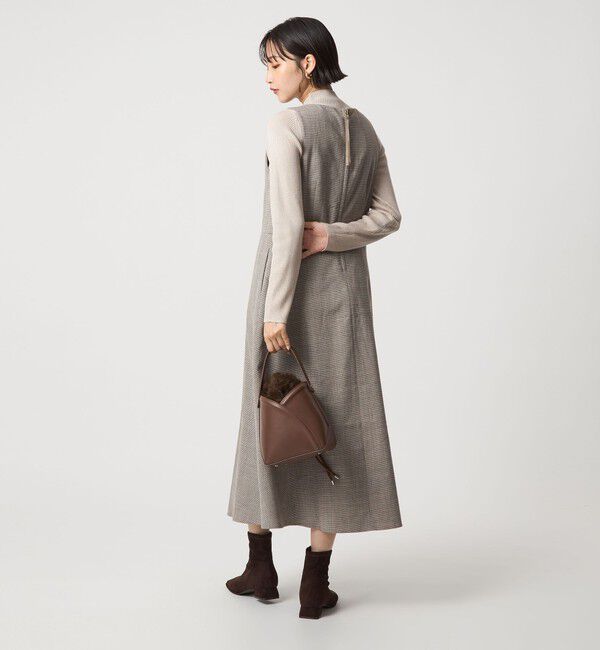 UNITED ARROWS green label relaxing「［size SHORTあり］TWEEDY  ツイーディー Vネック フレア ジャンパースカート」|ジャンパースカート|