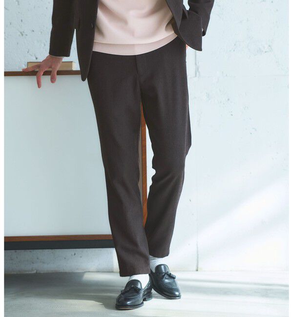UNITED ARROWS green label relaxing「ウォッシャブル ホームスパン ナロー ユーティリティパンツ S1 -ストレッチ-」|スラックス|DK.BROWN