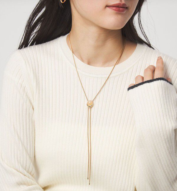 UNITED ARROWS green label relaxing「オーバルカラー スライド Yネックレス」|ネックレス|BEIGE