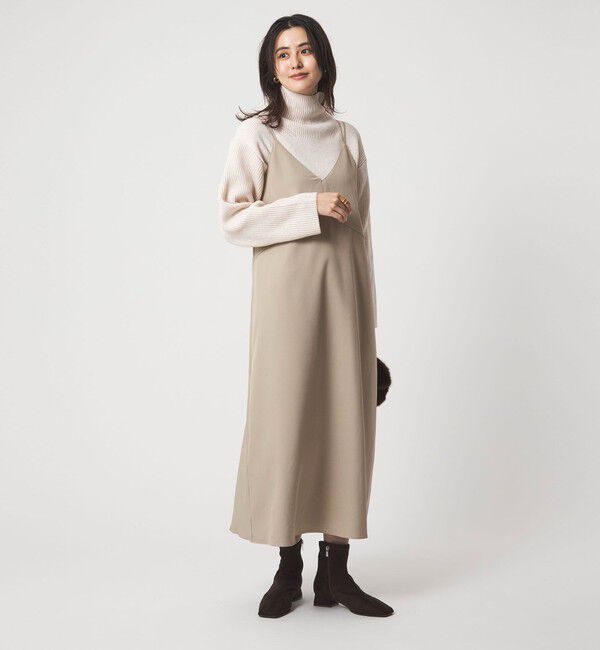 UNITED ARROWS green label relaxing「タートルネック ニット &times; キャミソールワンピース セット」|ワンピース|BEIGE