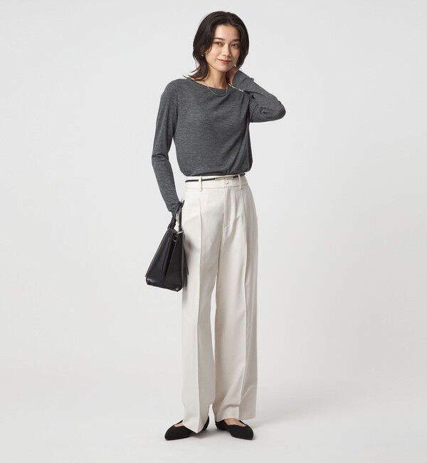 UNITED ARROWS green label relaxing「ウール フライス クルーネック カットソー  ウォッシャブル」|Tシャツ・カットソー|