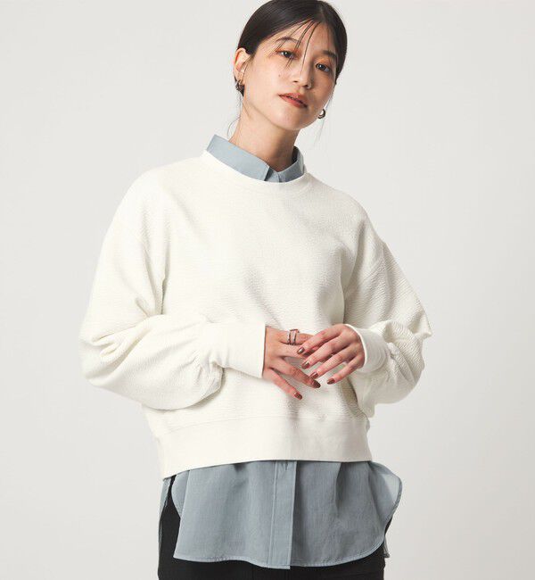 UNITED ARROWS green label relaxing「【WEB限定】＜at ease＞フクレ ジャカード プルオーバー カットソー」|Tシャツ・カットソー|