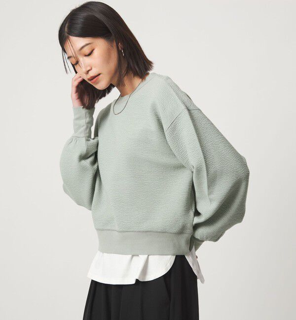 UNITED ARROWS green label relaxing「【WEB限定】＜at ease＞フクレ ジャカード プルオーバー カットソー」|Tシャツ・カットソー|